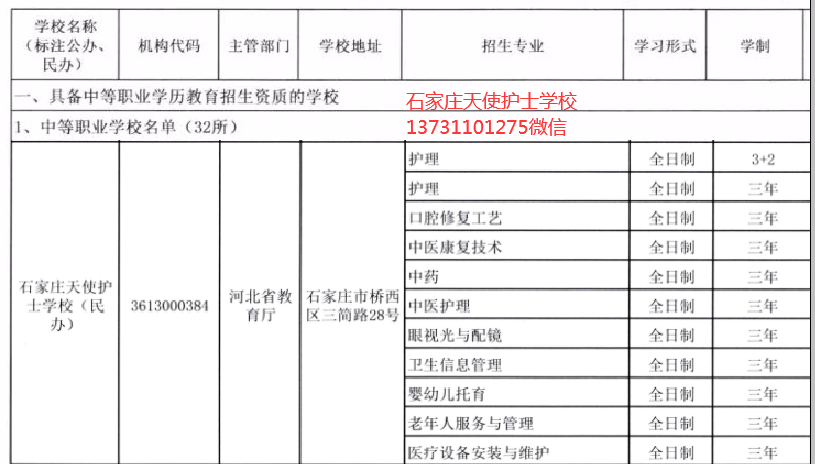 石家庄天使护士学校有办学资质吗？教育部备案了吗？