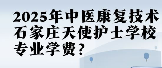 2025年秋季石家庄天使护士学校中医康复技术专业学费多少？